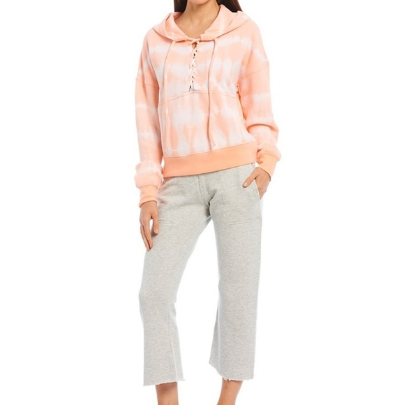Free People Tie-Dye Peach Beleiver Shirt Hoodie - Picture 6 of 13